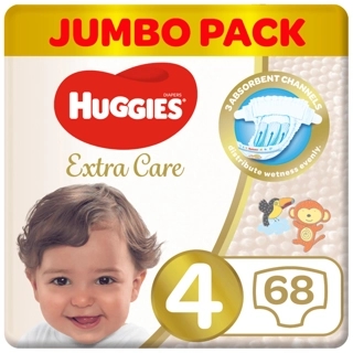 Huggies Extra Care Diapers 68 Pieces