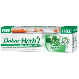 Dabur Herbal Tooth Paste + Brush Basil 150G