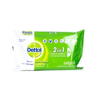 Dettol Original Alcohol-Free Antibacterial Wipes 80 Pieces