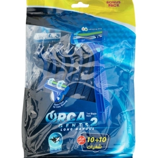 Orca Gents 2 Long Handle Razors Polybag-10+10 Pcs