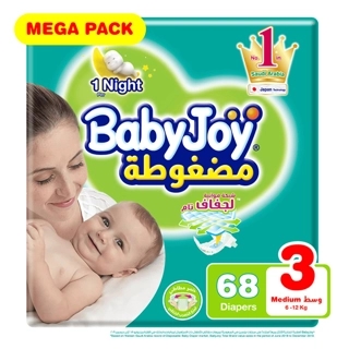 Babyjoy Diapers Medium 6-12kg 68 Pieces