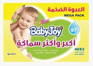 Baby Joy Baby Wipes Thicker And Large Scented Yellow 6X(3X40Pcs)