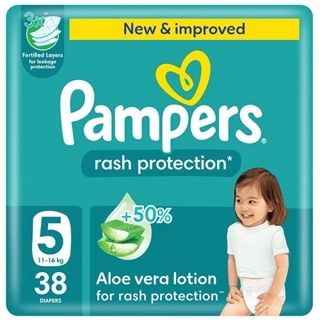 Pampers Rash Protection Taped Diapers Size 5 38 Pieces