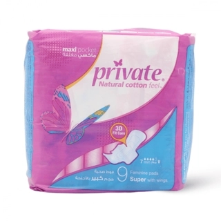 Private Feminine Pads Maxi Pocket Super 9Pieces