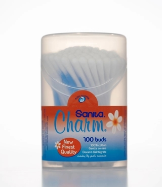 Sanita Charm Ear Buds Round 100pieces