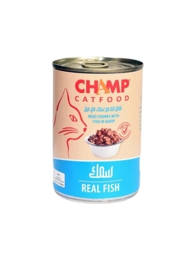 Champ Wet Cat Food Chunks of Meat with Fish in Gravy 415g