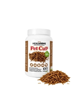 Pet cup Dried Worms, High Protein Natural Food for Animals and Birds, 200g