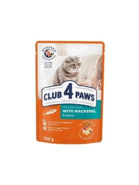 Club 4Paws Adult Cat Wet Food with Mackerel in Gravy 100g