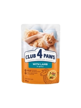 Club 4Paws Wet Cat Food with Lamb in Gravy 85g