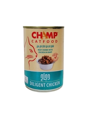 Champ Wet Cat Food Chunks of Beef with Chicken in Gravy 415g