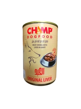 Champ Wet Food for Adult Dogs Beef Chunks with Liver in Gravy 415g
