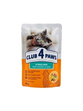 Club 4paws sterilised wet food chicken adult cat