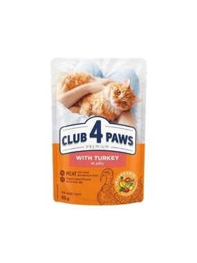 Club 4Paws Turkey Wet Cat Food in Jelly 85g