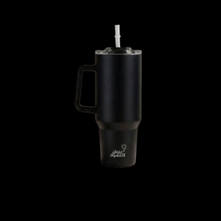 Address Thermal Tumbler - glossy Black with Clear Lid & Straw