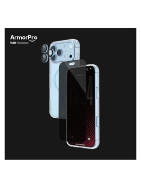 ArmorPro 4-in-1 Case (MagSafe Protective Case + Privacy Screen Protector + Camera Cover + Lens Protector) for iPhone 18 Pro Max - Sky Blue