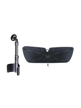Bundles Drip 2 in 1 Cup Holder Mount Black+Baseus CoolRide Windshield Sun Shade Umbrella Lite Large Black