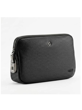 Alot Leather Handbag with Fingerprint Lock - Black