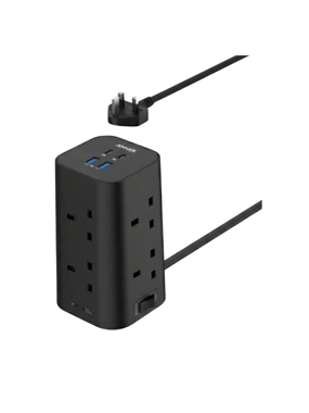 Anker 12-in-1 Power Strip: 8 AC Outlets (2990W), 2 Type-C Ports, and 2 USB Outlets (20W)