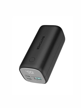 RAVPower 14000mAh 30W Power Bank with 2 Type-C PD Ports and 1 USB Port - Black