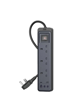 JODA Volt Core 3 Power Strip with 2 Type-C Ports and 1 USB Port, 3 Meter Length - Black