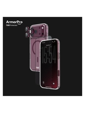 ArmorPro 4-in-1 Case (Burgundy MagSafe Protective Case + Clear Screen Protector + Camera Cover + Lens Protector) for iPhone 18 Pro