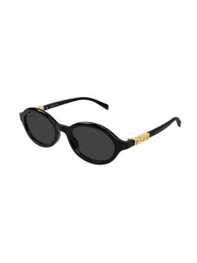 Gucci sunglasses, full black Shiny frame with gold Gucci logo