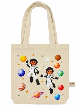 Solar System and Astronauts Tote Bag for kids