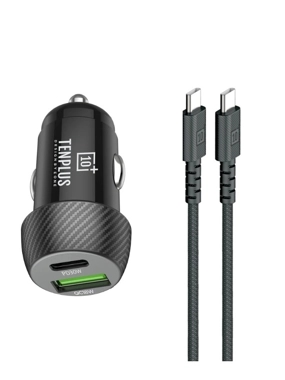 Ten Plus 30W Car Charger with Type-C Cable