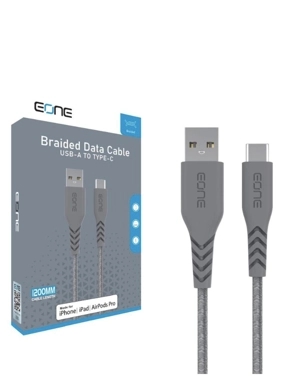 A-One USB Type-C Cable, 1.2m, Grey