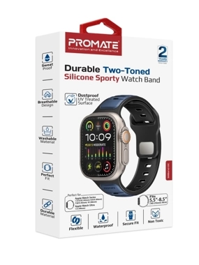 Purmate Sailyband sports watch strap made of silicone, blue color