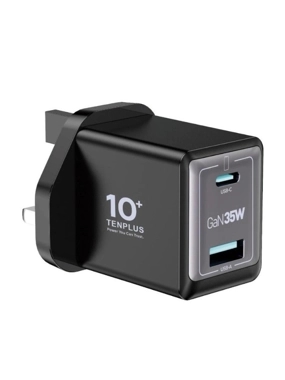TENPLUS 35W GaN Dual-Port Charger (USB-C + USB-A)