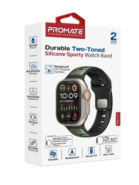 Purmate Sailyband Sport Watch Strap, Made of Silicone, Midnight Green