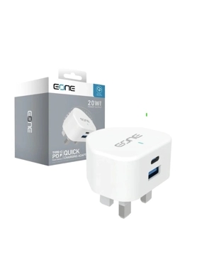 E-ONE 20W Dual-Port Wall Charger (PD & USB-A)