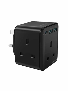 Pioneer RAVPower 3-Port Triple Power Supply with 2 USB Ports and 1 Type-C Port with PD Technology, 20W Mini - Black