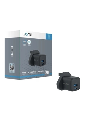 EONE 20W Wall Charger with PD Fast Charging – Dual Ports (Type-C + USB)