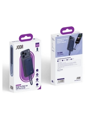 JODA MagTack 35W 10,000mAh Battery with Built-in Type-C Cable – Titanium Blue