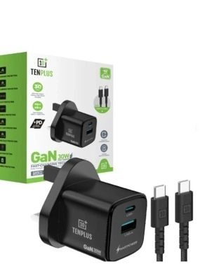 Ten Plus 30W Wall Charger with Type-C Cable