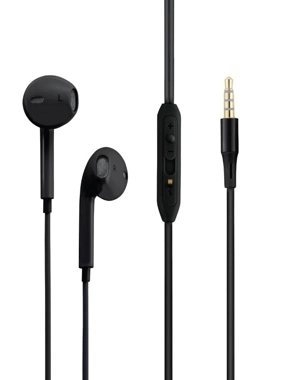 Promate wired earphones, black color