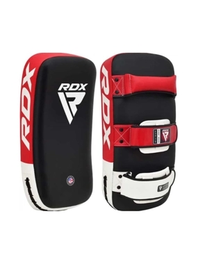 RDX T1 Curved Thai Kick Pads PU Leather Red/White/Black