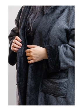 Women's fur coat - cashmere suede and plain fur