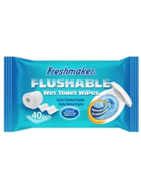 Fresh Maker Flushable Wet Toilet Wipes 40PCS