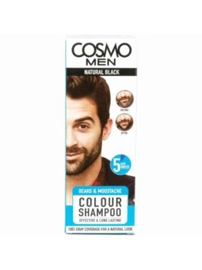 COSMO COLOR SHAMPOO BEARD & MUSTACHE NATURAL BLACK