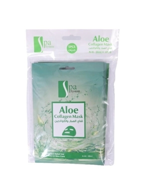 Spa system face mask with aloe and collagen pouch