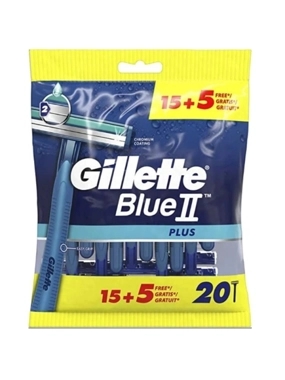 GILLETTE BLUE 2 PLUS RAZOR BLADES 20 PACKS 15 + 5 FREE