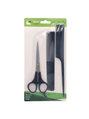 SALON SYSTEM 2 COMBS & SCISSORS BK23-393