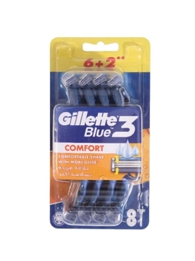GILLETTE BLUE 3 COMFORT RAZOR BLADES 8 COUNT