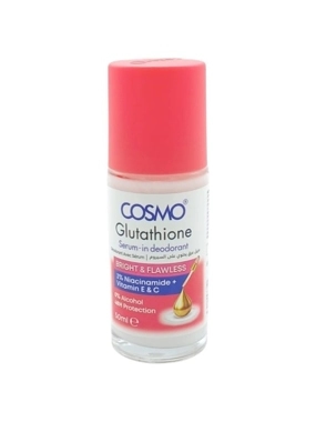 Cosmo Glutathione deodorant containing serum, niacinamide, and vitamins E & C