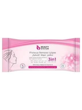 BEAUTY SYSTEM MAKEUP REMOVER WIPES WITH ROSE WATER & VITAMIN E