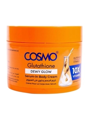 Cosmo Glutathione Body Cream contains serum with Vitamin C