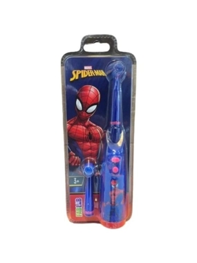 SPIDER-MAN BATTERY-OPERATED TOOTHBRUSH WITH RUBBER HANDLE AND EXTRA BRUSHHEAD